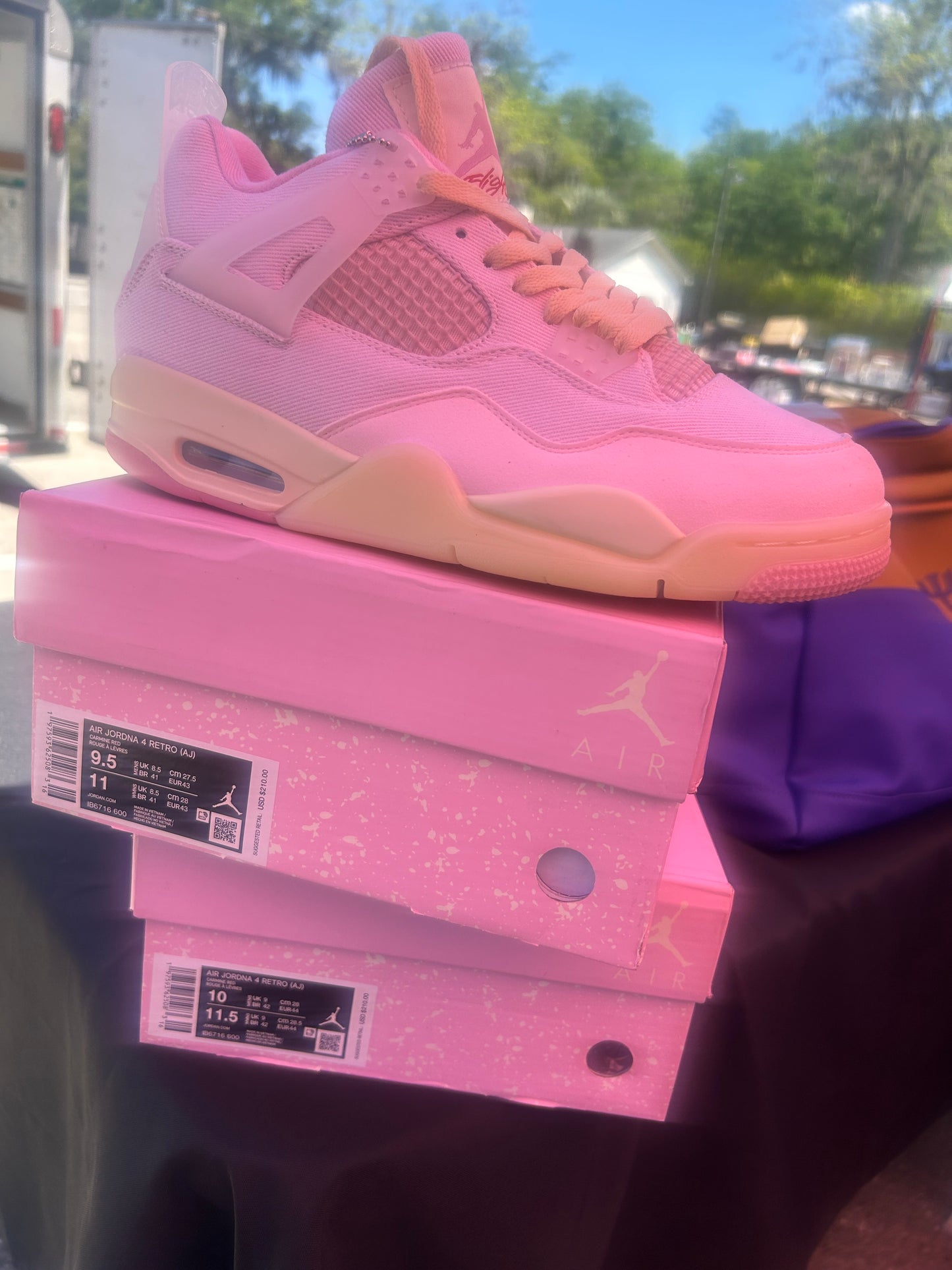 Air Jordan 4 Denim “Iced Carmine” Pearl Pink-Coconut Milk-Muslin