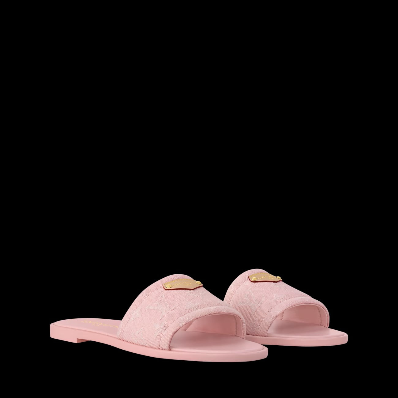 Louis Vuitton Lily Flat Mules in pink Monogram denim