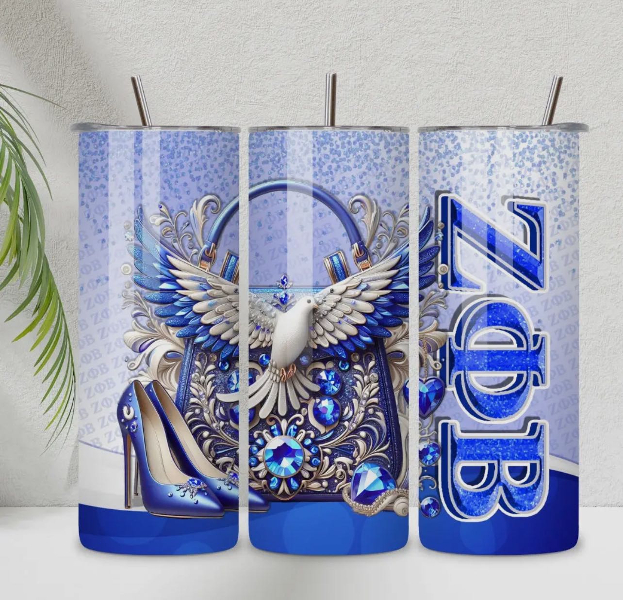 Zeta Phi Beta 20 oz Skinny Tumbler • Stainless Steel • Drinkware