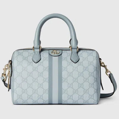 Gucci OPHIDIA GG SMALL TOP HANDLE BAG IN BLUE
