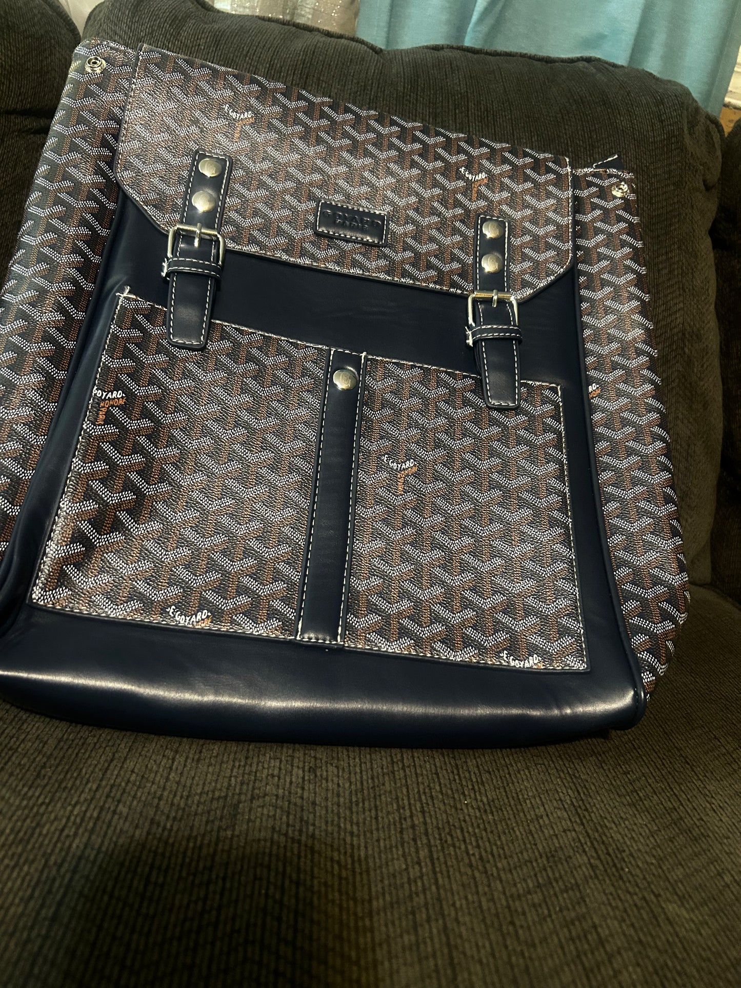 Navy Blue Goyard Alpin backpack