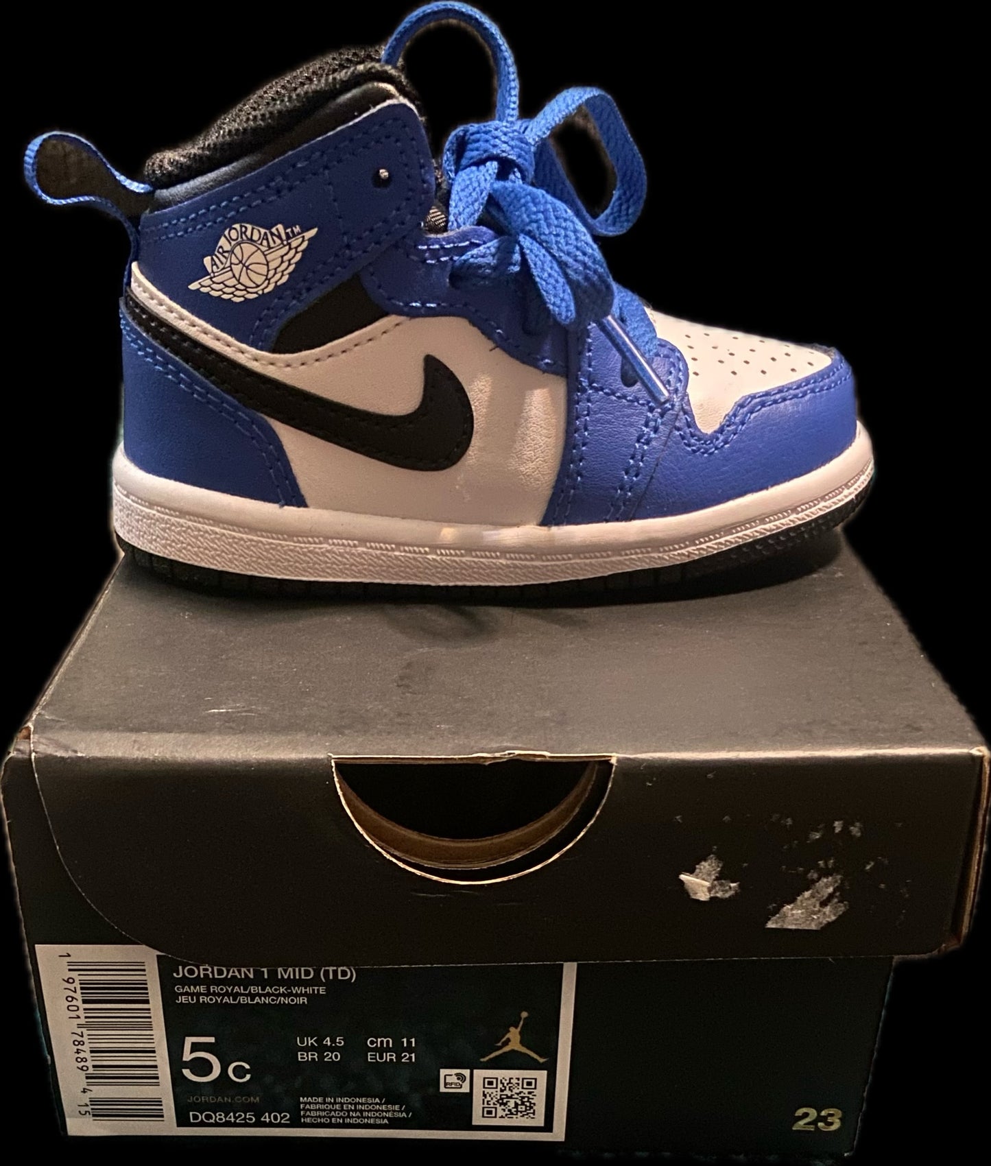 Jordan 1 Mid Baby/Toddler (Game Royal/White/Black)