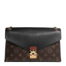 Louis Vuitton Pallas Chain Wallet in Monogram Canvas and Noir black leather