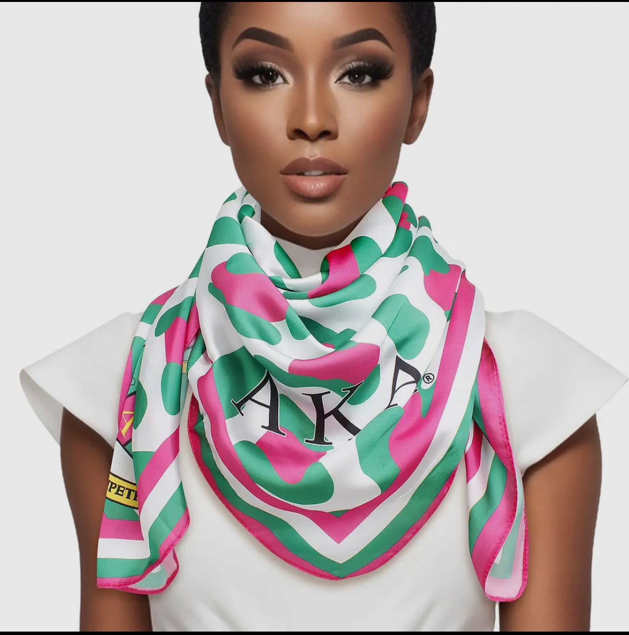 AKA Sorority Leopard Print Square Scarf for Women