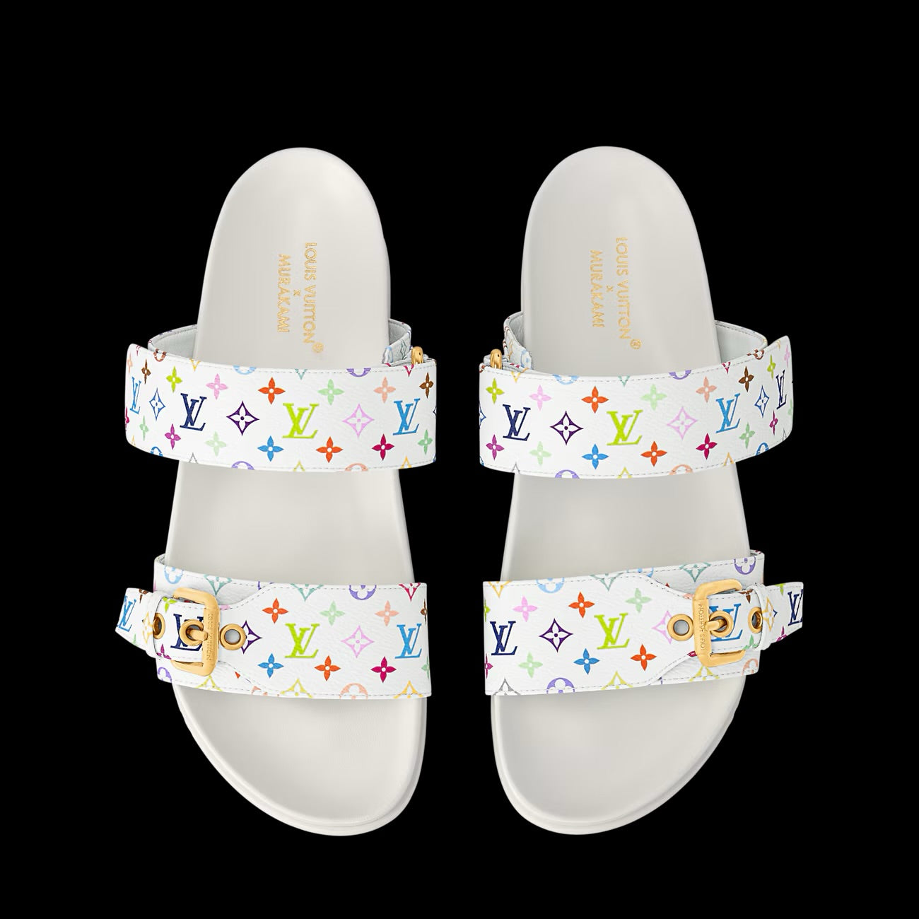 Louis Vuitton x Takashi Murakami Monogram Multicolore Bom Dia Flat Comfort Mules