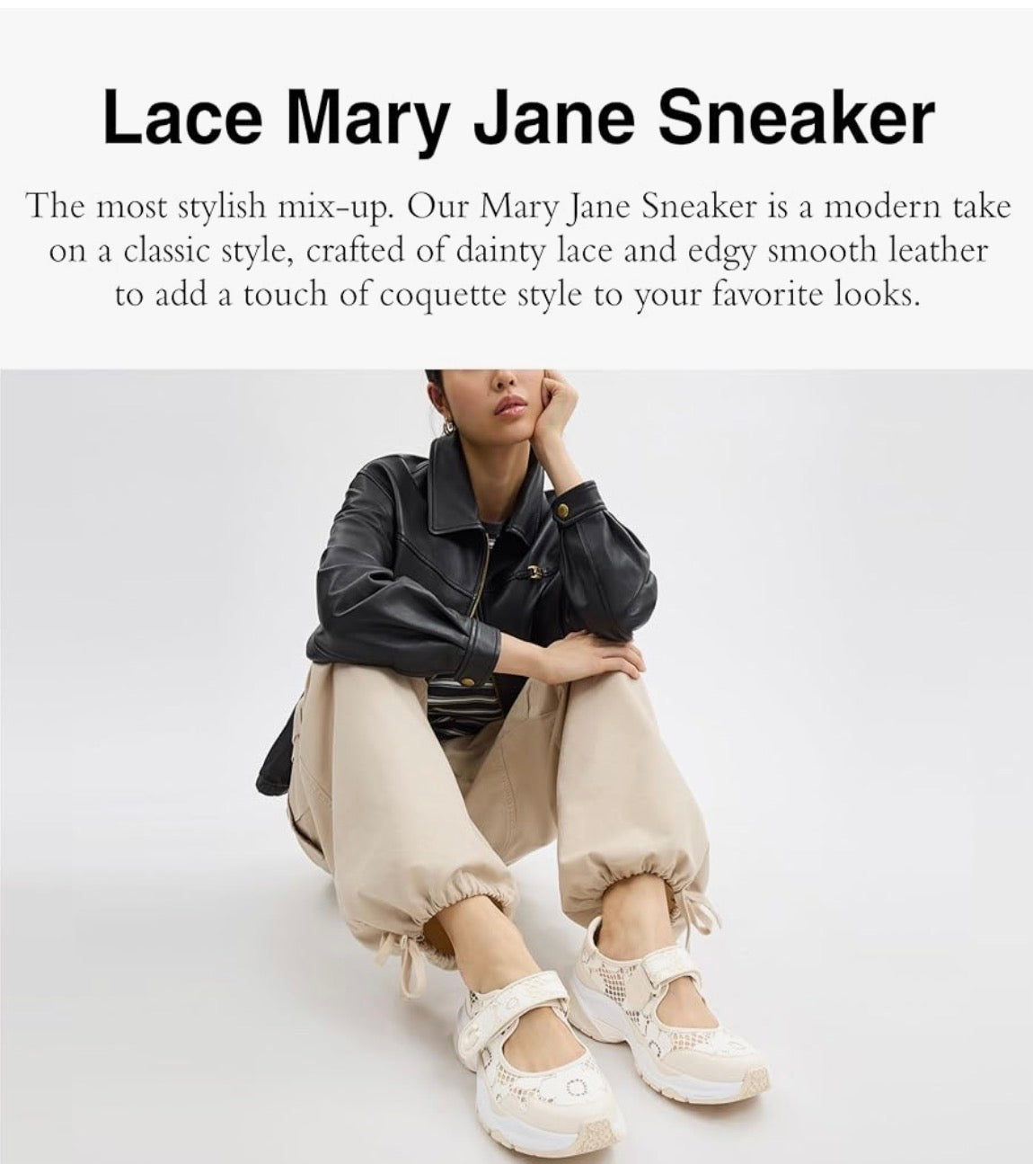 Coach Women's White Lace Mary Jane Sneakers