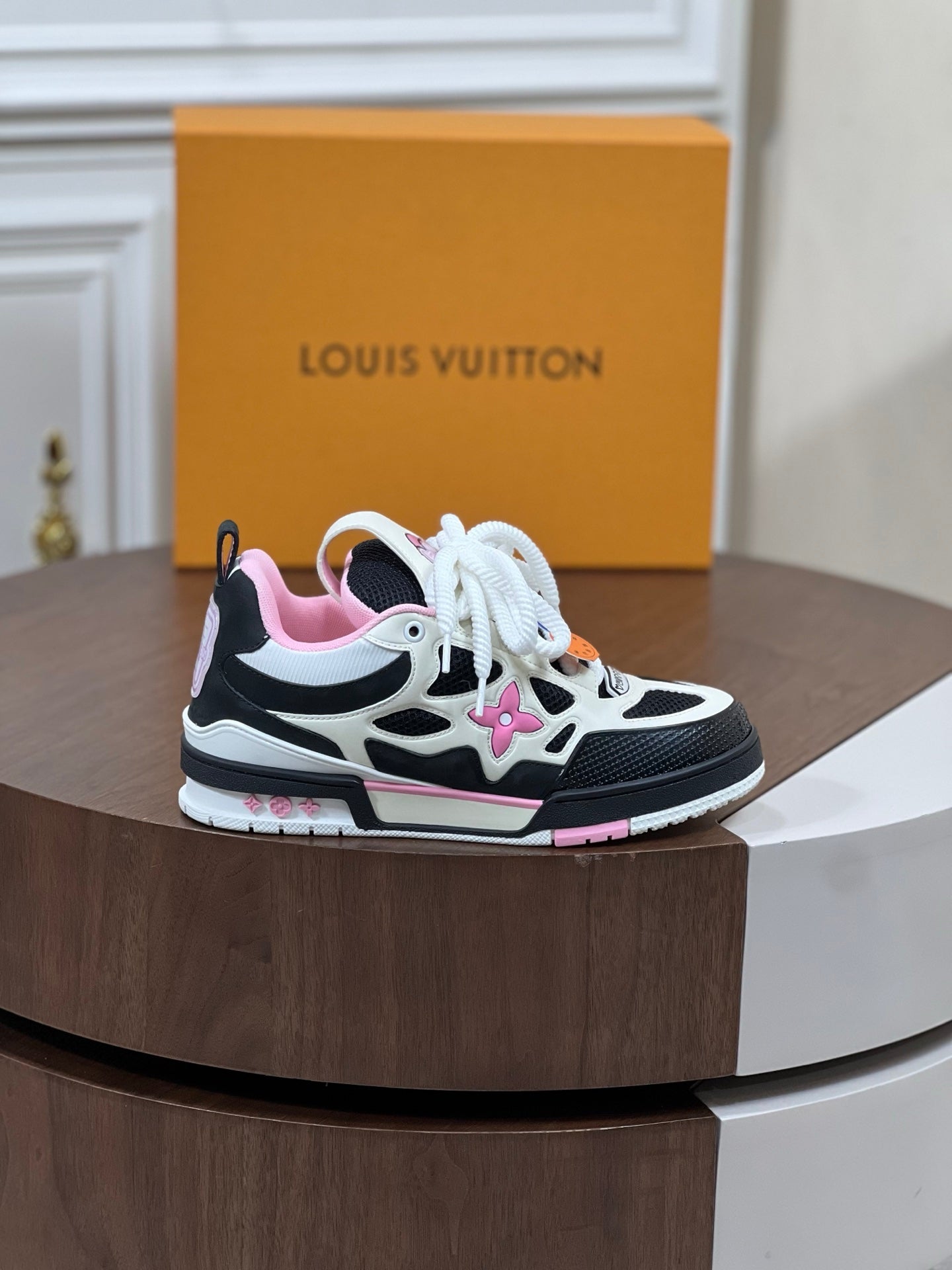 Louis Vuitton LV Skate Sneaker in Black Cream Pink