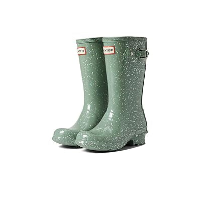 Hunter Original Giant Glitter Wellington Boots (Little Kid/Big Kid) Sweet Gale Green