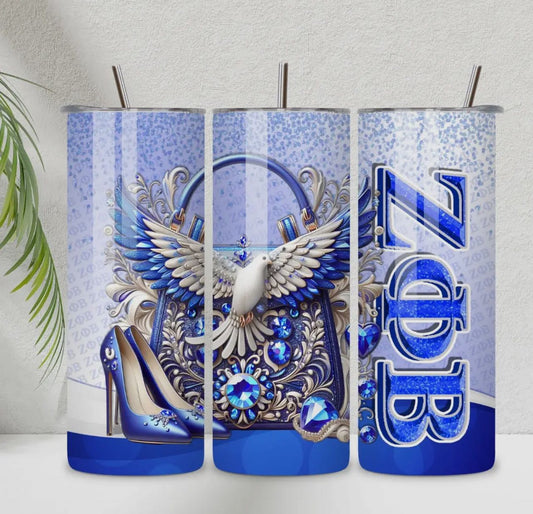 Zeta Phi Beta 20 oz Skinny Tumbler • Stainless Steel • Drinkware