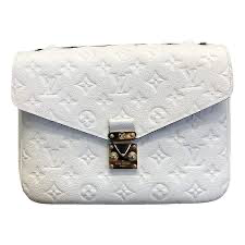 LV Louis Vuitton Pochette Beige Cowhide Embossed Messenger Bag