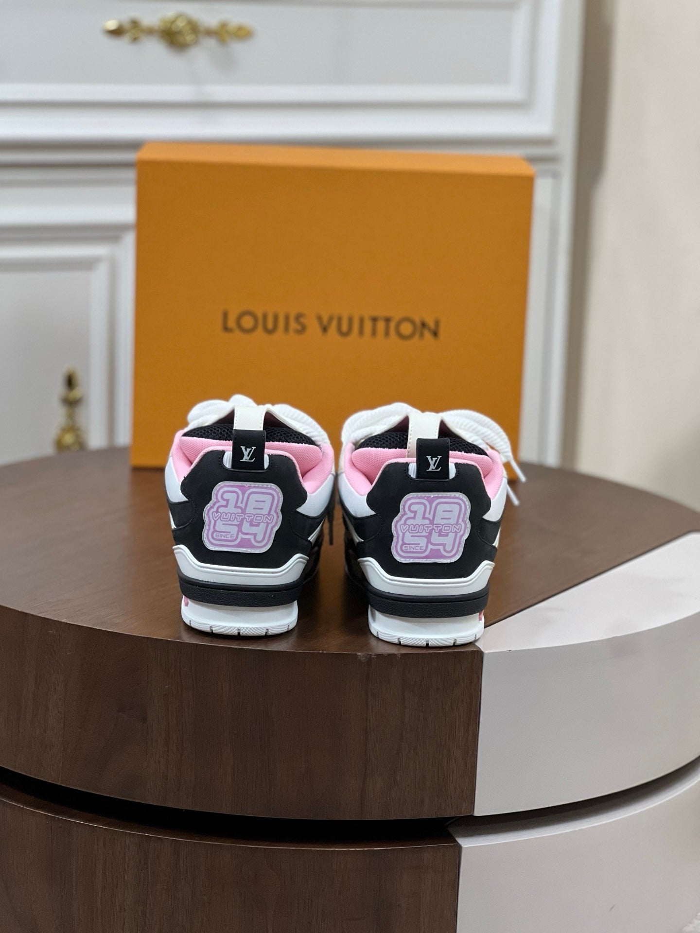 Louis Vuitton LV Skate Sneaker in Black Cream Pink
