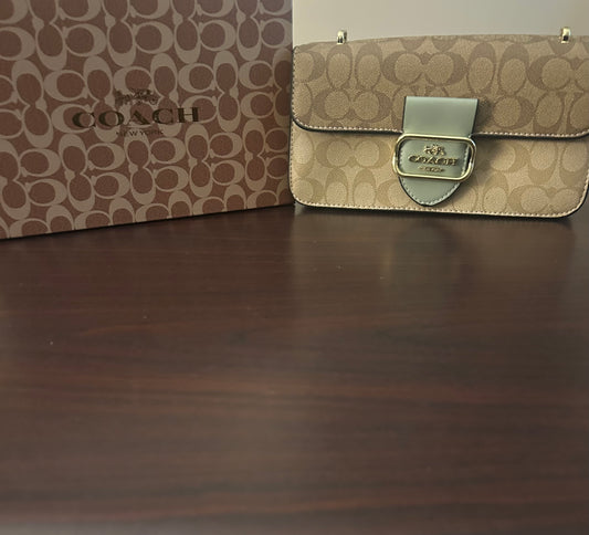 Coach Morgan Shoulder Bag in Blocked Signature Canvas