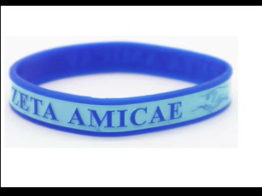 Zeta Amicae Silicone Bracelet (Blue Trim)