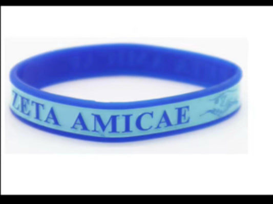 Zeta Amicae Silicone Bracelet (Blue Trim)