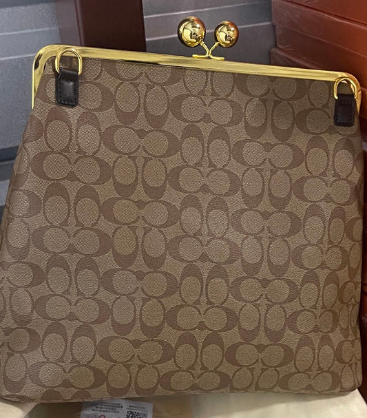 Coach Large Kisslock Frame Bag