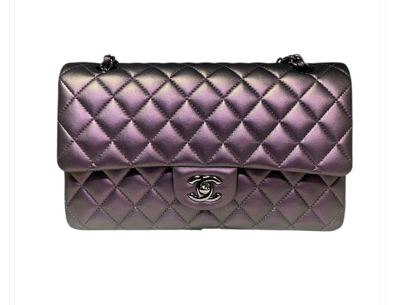 CHANEL Irirdescent Medium Double Flap Bag