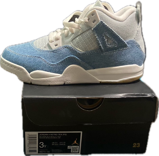 Air Jordan 4 Retro TEX 'Worn Blue Denim' (PS) KIDS SIZES!!